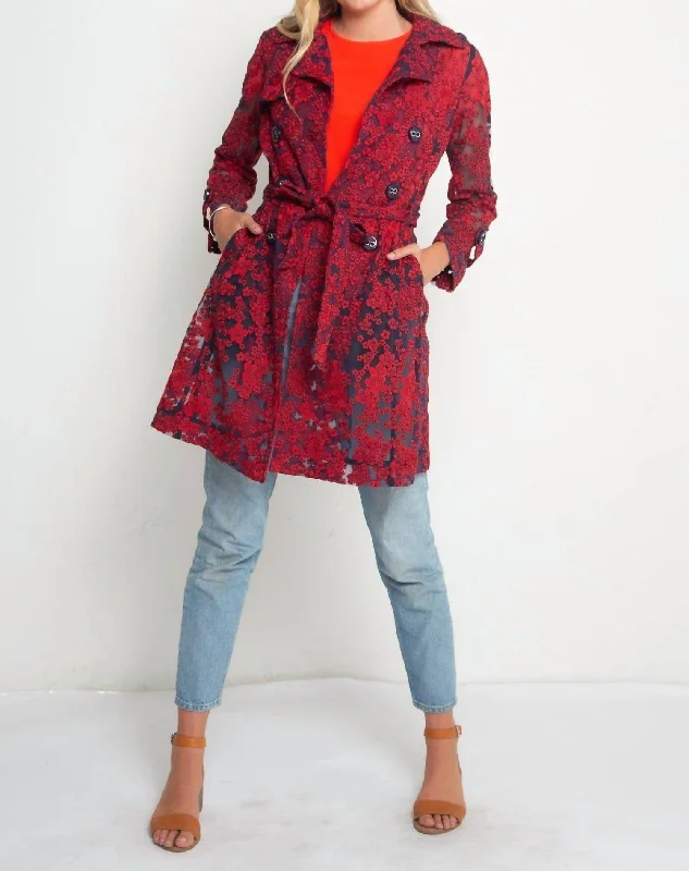 Floral Embroidered Mesh Jacket In Cannes BloomFestival Jackets