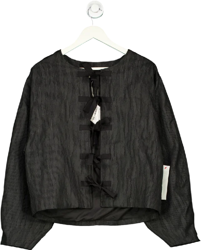 Ghospell Black Dulcie Jacquard Top UK 10Rain Jackets