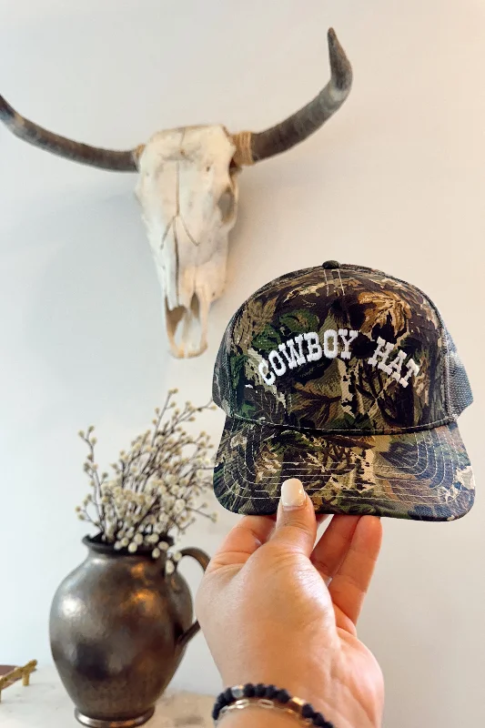 KENZKUSTOMZ - Cowboy Hat Vintage Trucker Hat - CamoInsulated Jackets