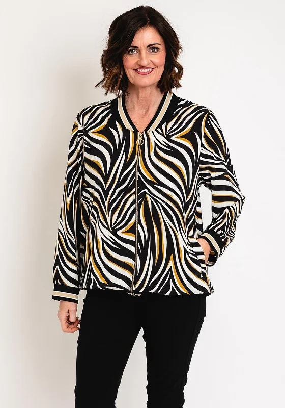 Serafina Collection Animal Print Bomber Jacket, BlackSequined Jackets