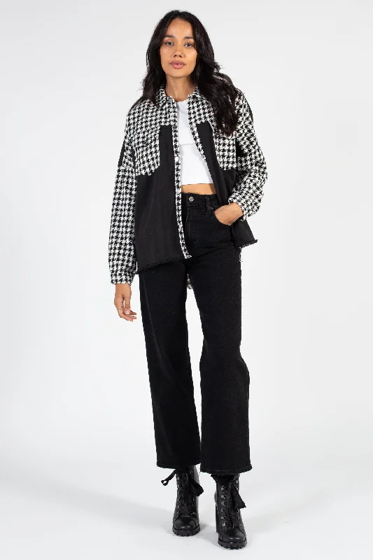 Jessie Collared Houndstooth JacketMesh Jackets