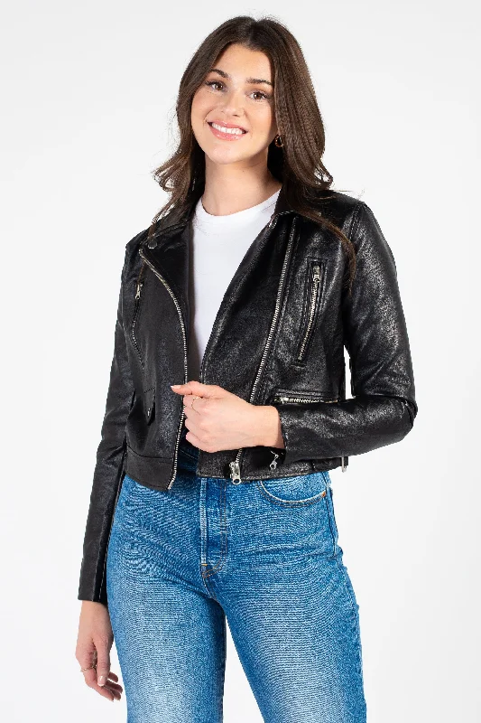 Dorinda Vegan Leather Moto JacketHemp Jackets