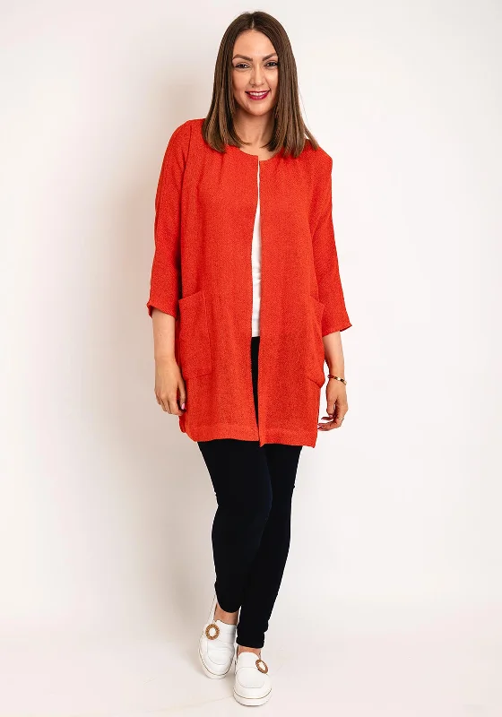 Masai Jarmis Boucle Open Jacket, OrangePainted Jackets