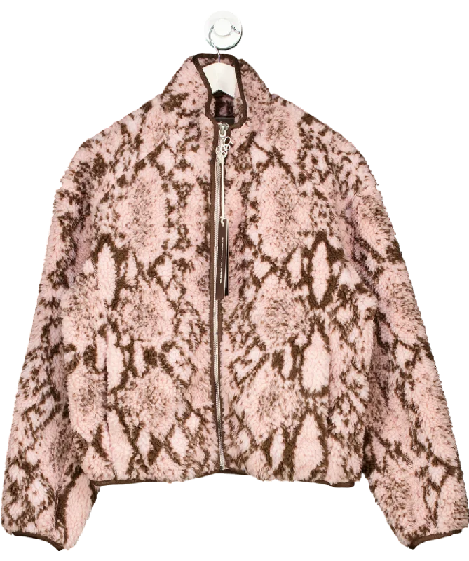 Nude Project Pink Snake Sherpa Jacket UK SVarsity Jackets