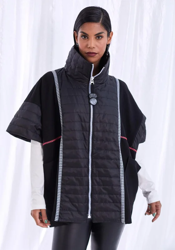 Ora Quilted Poncho, BlackTravel Jackets