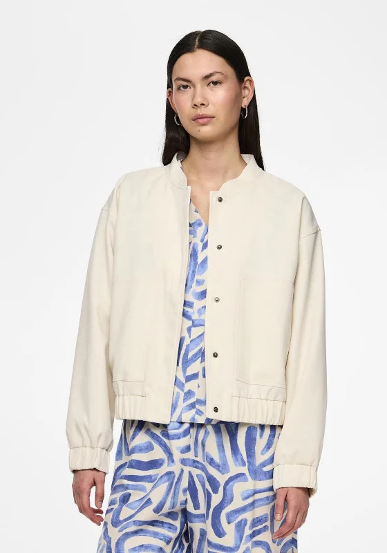 Pieces Cannie Bomber Jacket, Whisper WhiteSheer Jackets