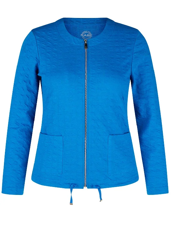 Rabe Textured Drawstring Waist Jacket , BlueZippered Jackets