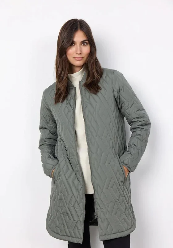 Soyaconcept Fenya Quilted Jacket, Dusty GreenSequined Jackets