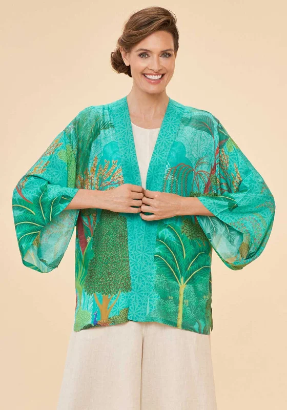 Powder Secret Paradise One Size Kimono Jacket, AquaHigh-Fashion Jackets