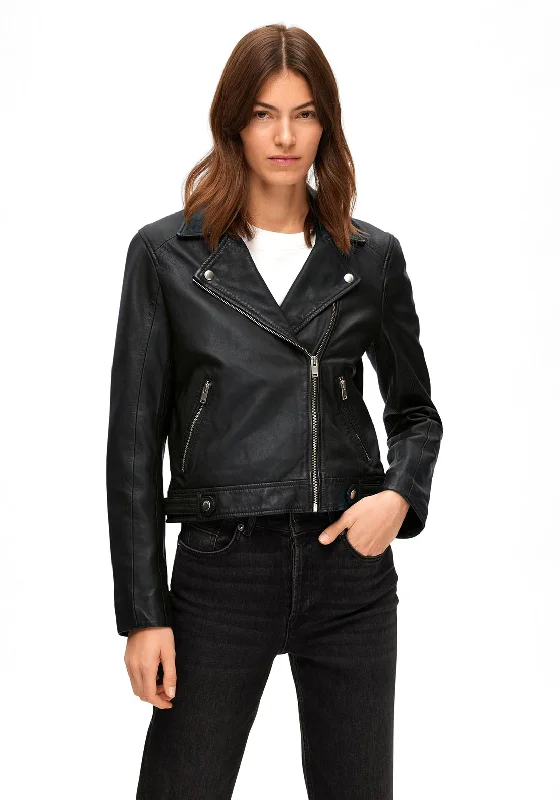 Selected Femme Katie Leather Jacket, BlackFestival Jackets