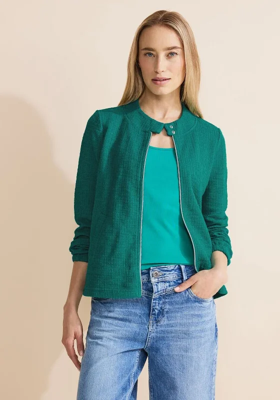 Street One Lightweight Knit Jacket, GreenStudded Jackets