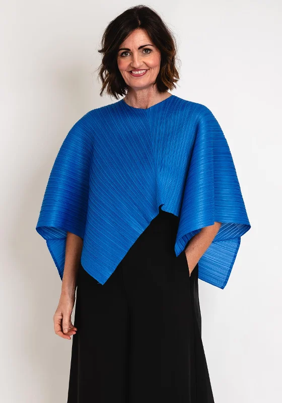 Thanny Pleated Poncho One Size Cape, Royal BlueCultural Jackets