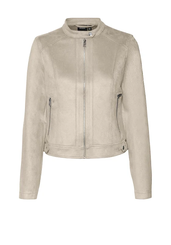 Vero Moda Jose Faux Suede Jacket, OatmealWindproof Jackets