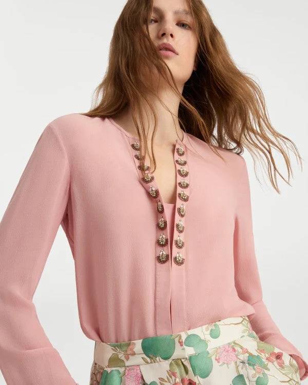 Lauren Blouse with Embroidery BeadsSequined Shirts