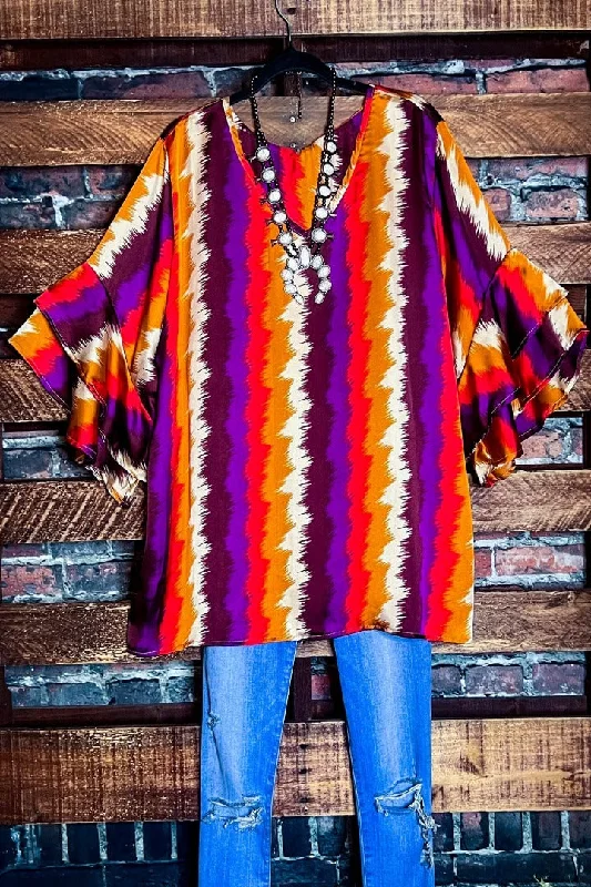 ART OF COLOR SATIN BLOUSE IN MULTI-COLORSleep Shirts