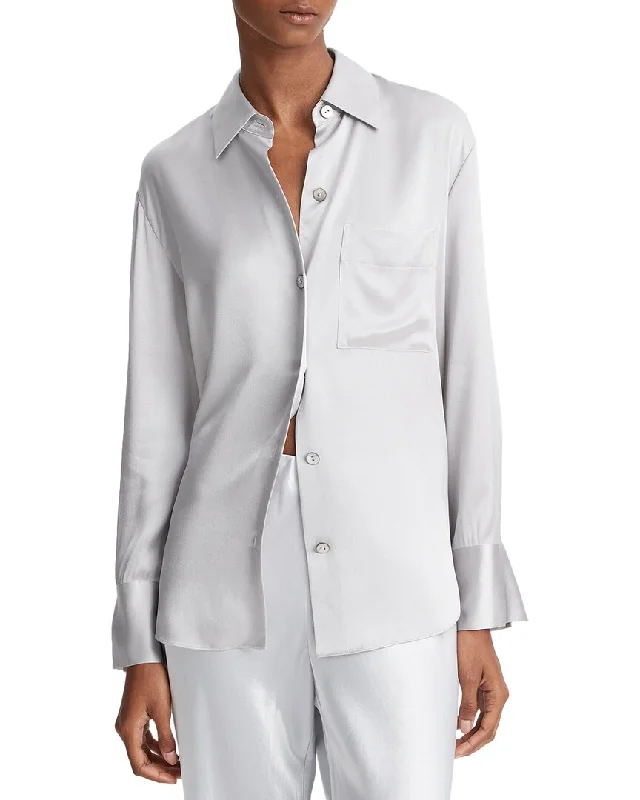 Vince Relaxed Silk BlouseSatin Shirts