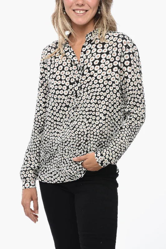 Stella McCartney Silk Blouse with Floral Pattern 38 Italian sizeAthletic Shirts