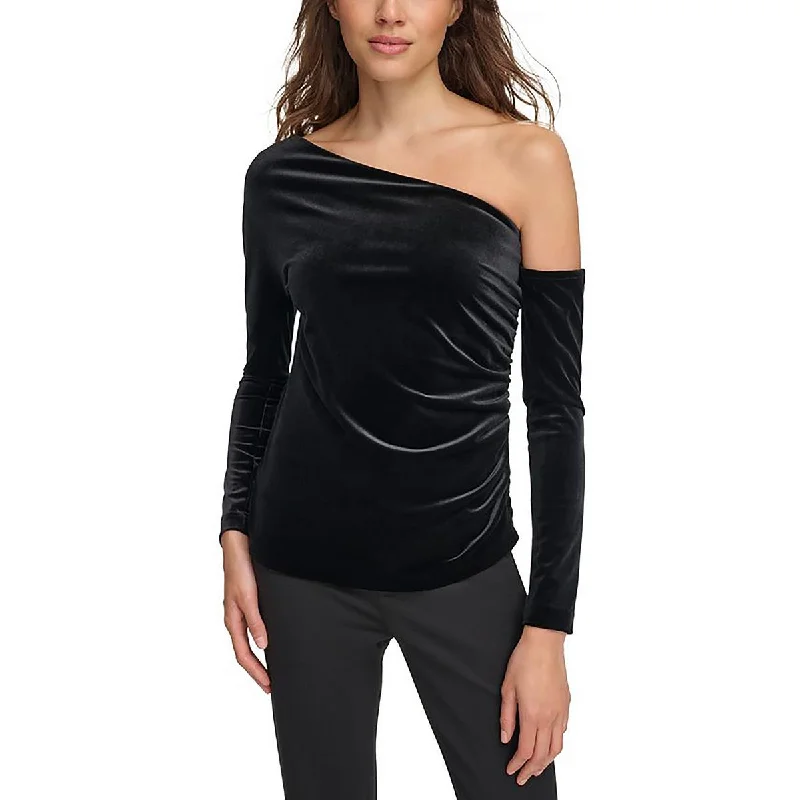 Womens Velvet Asymmetric BlouseCashmere Shirts