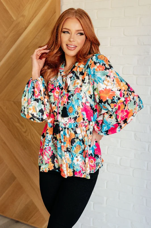 Carry Me Away Floral Peplum BlouseRuffled Shirts