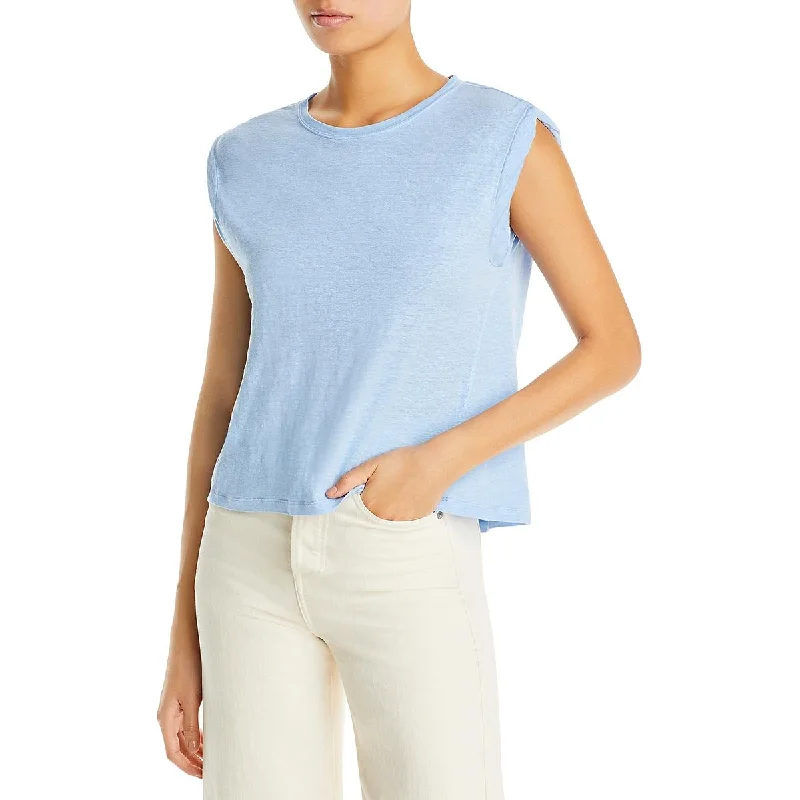 FRAME Womens Slub Linen BlouseAsymmetrical Shirts