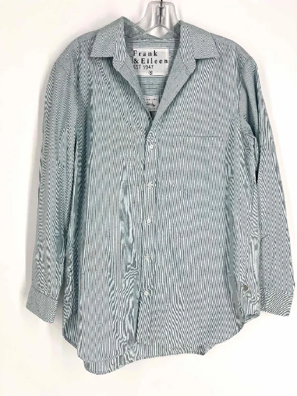 Frank & Eileen Size S Seafoam Stripe Variegated Tops BlouseFlannel Shirts