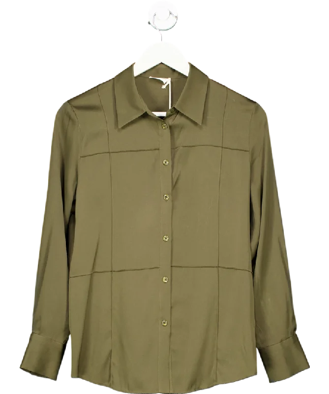 Lily Silk Green Sprezzatura Silk Blouse UK XSQuick-Dry Shirts