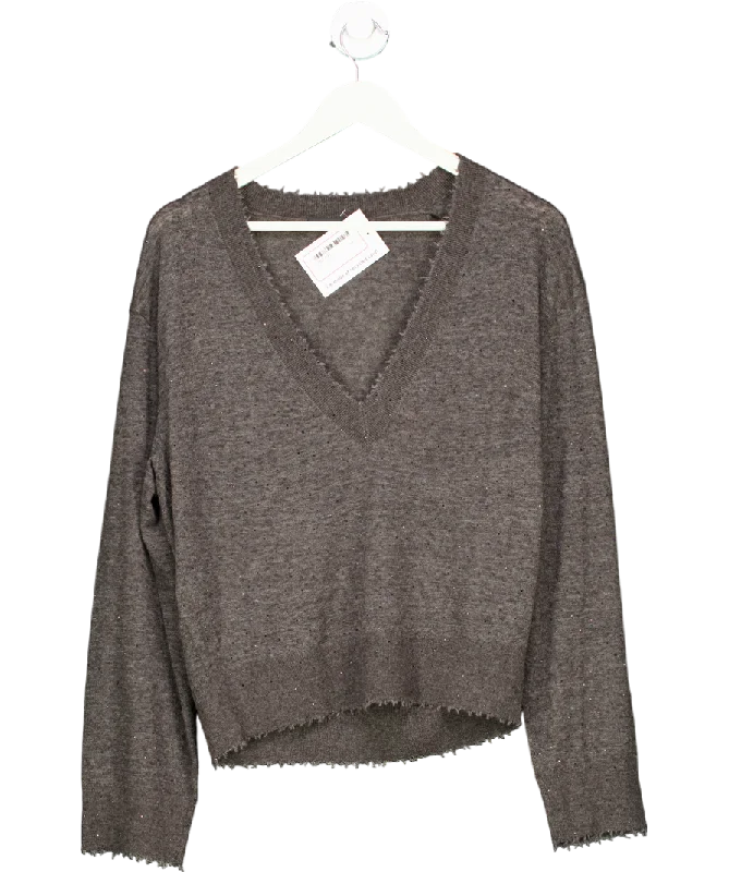 Mo & Co Grey Sparkle Blouse UK MThermal Shirts