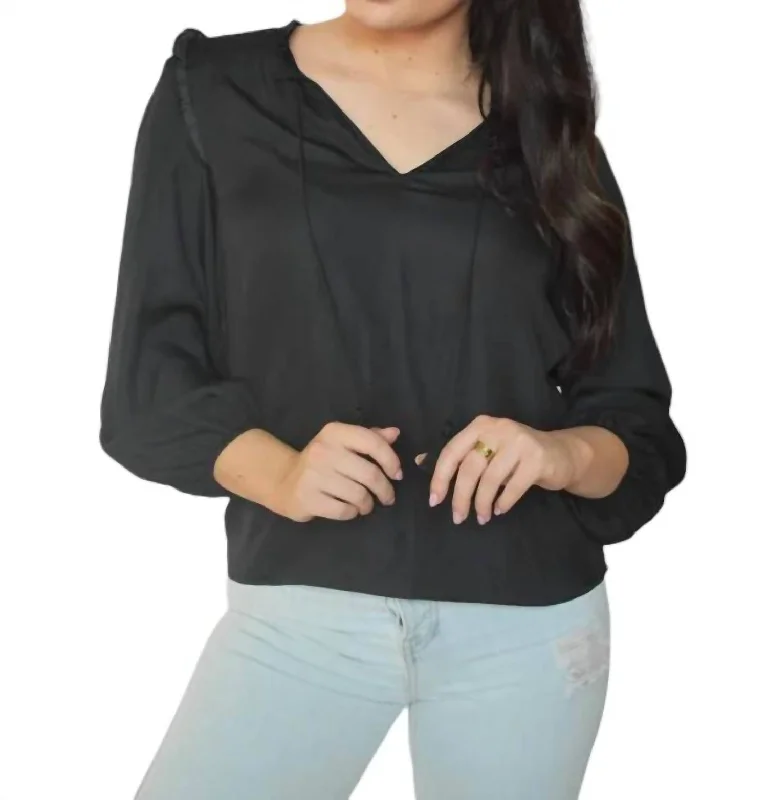 Shay Satin Blouse In BlackHigh-Fashion Shirts