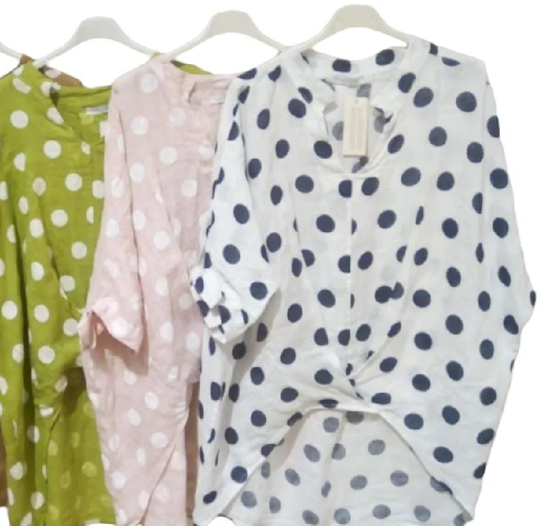 The Polka Dot Linen BlouseCotton Shirts