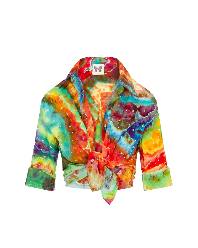 Tie Dye Gidget Sparkle BlouseAsymmetrical Shirts